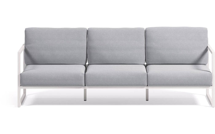 Kave Home - Comova 3-zitsbank voor buiten in blauw en wit aluminium