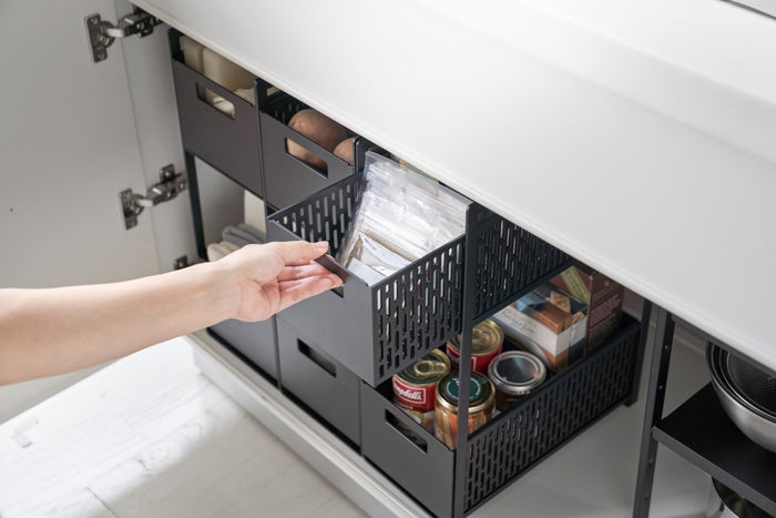 Yamazaki Keukenrek met Manden - 2 niveaus - Tower - Zwart