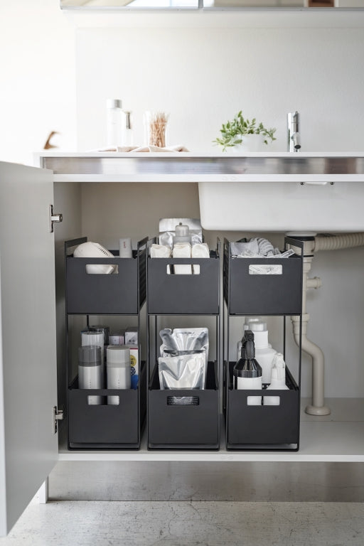 Yamazaki Keukenrek met Manden - 2 niveaus - Tower - Zwart