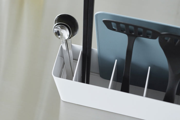 Yamazaki Keukengerei en Snijplank Houder - Tower - Wit