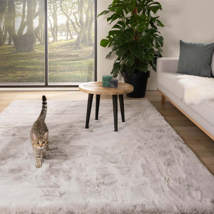 Tapeso Zacht hoogpolig vloerkleed - Comfy plus - lichtgrijs - 160x230