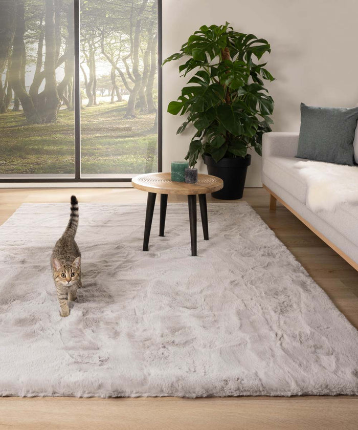 Tapeso Zacht hoogpolig vloerkleed - Comfy plus - lichtgrijs - 160x230