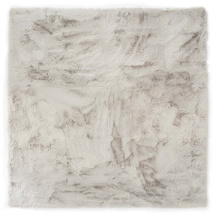 Tapeso Vierkant hoogpolig vloerkleed - Comfy plus - lichtgrijs -