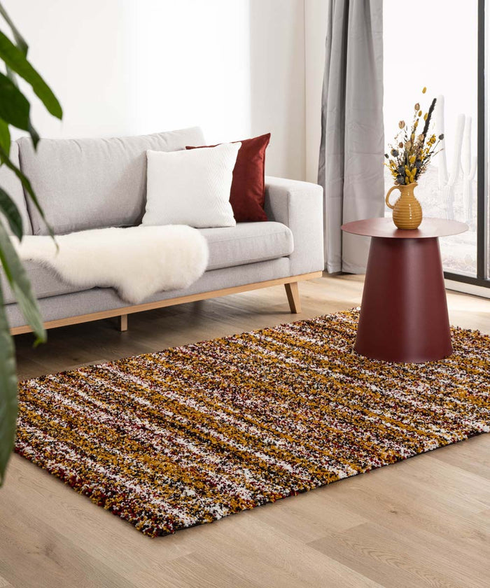 Boho&me Hoogpolige loper strepen Artisan - multi|okergeel - 80x200 cm