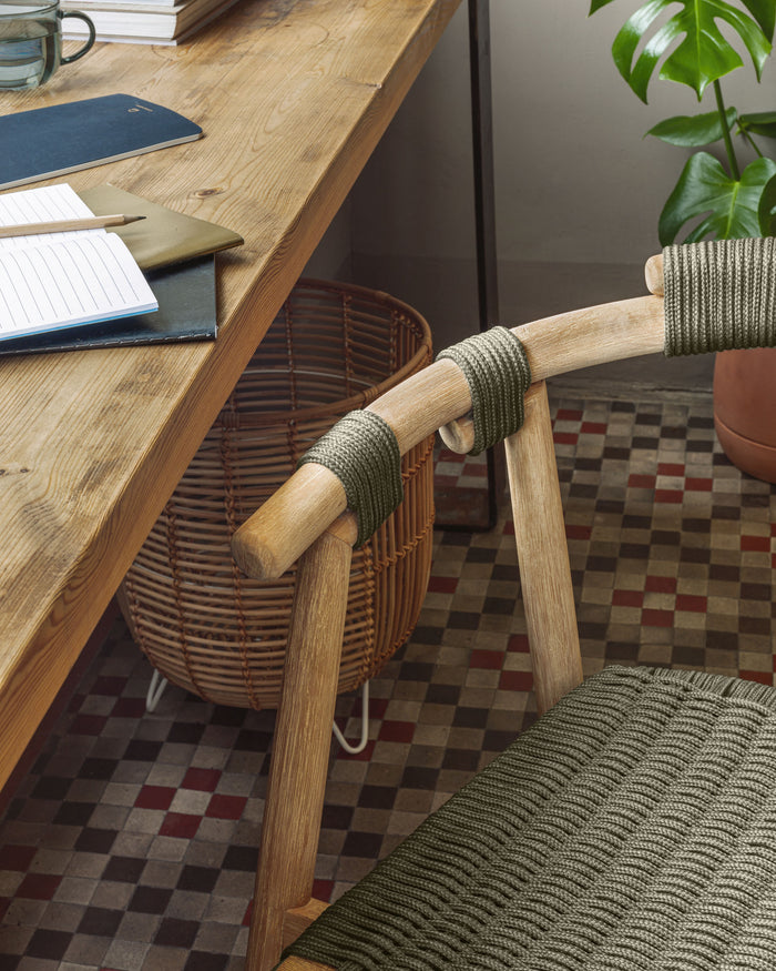 Kave Home - Majela stoel in massief 100% FSC eucalyptus met eiken