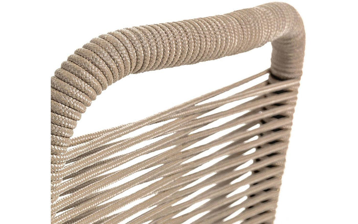 Kave Home - Lambton stoel in bruin touw en staal met zwarte afwerking