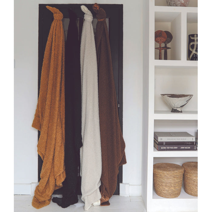 Unique Living Plaid Teddy - Bruin - Polyester - 150xx200cm (BxHxD)