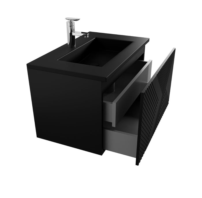 Badplaats Badkamermeubel Set Moreno 80cm - Mat Zwart - Badmeubel