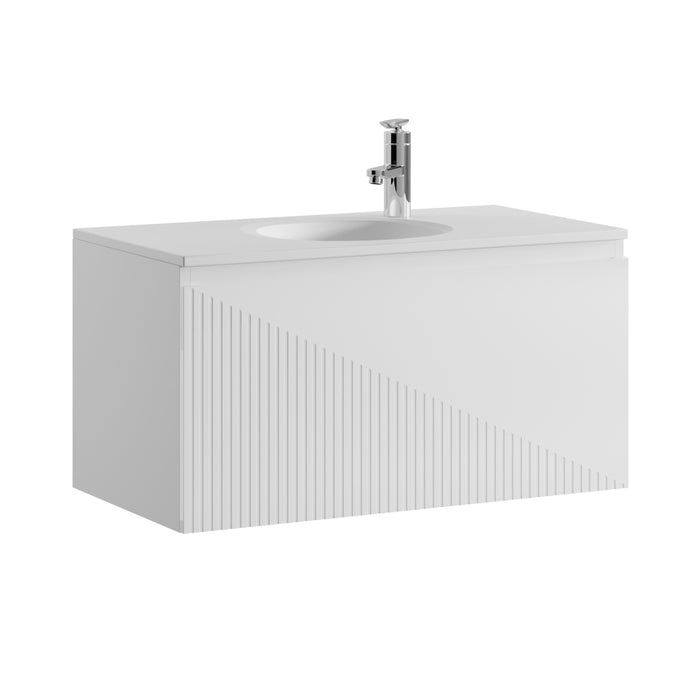 Badplaats Badkamermeubel Set Santana 90 cm - Wit - Badmeubel