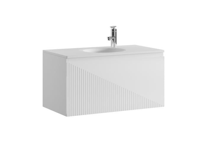 Badplaats Badkamermeubel Set Santana 90 cm - Wit - Badmeubel