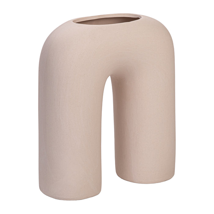 QUVIO Vaas - U vorm - Keramiek - Beige