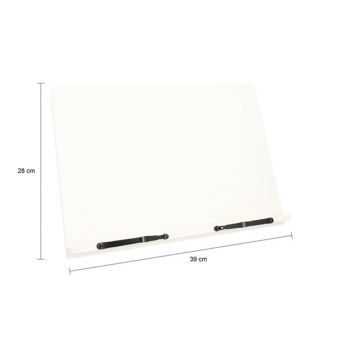 QUVIO Kookboekstandaard - 39 x 28 cm - Wit
