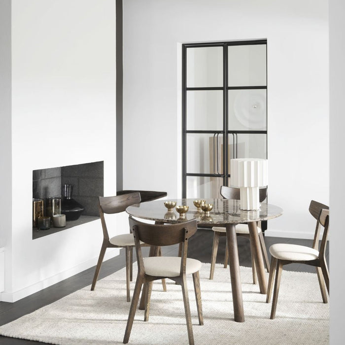 Rowico Home Ami Stoel - Set Van 2 - Stof Beige - Eiken Bruin