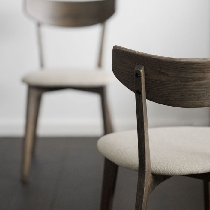 Rowico Home Ami Stoel - Set Van 2 - Stof Beige - Eiken Bruin