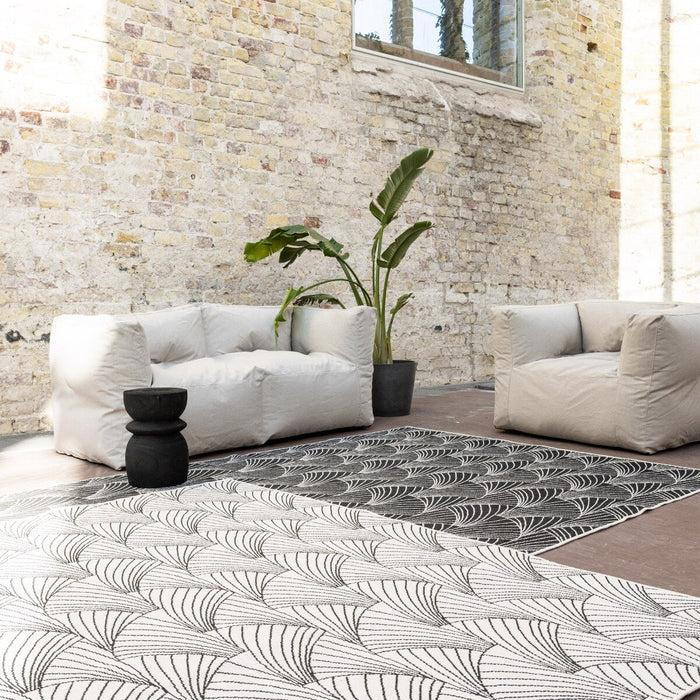 Interieur05 Buitenkleed Deco zwart|wit dubbelzijdig - 200x290 cm