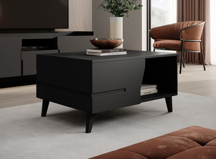 Meubella Salontafel Glory - Mat zwart - 80 cm