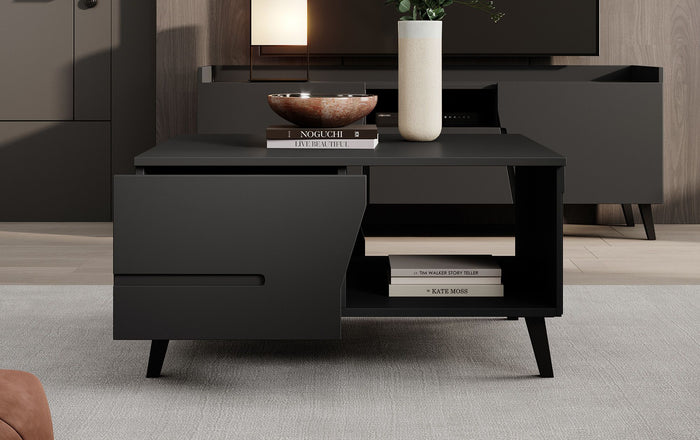 Meubella Salontafel Glory - Mat zwart - 80 cm