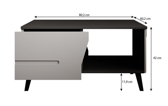 Meubella Salontafel Glory - Mat zwart - 80 cm