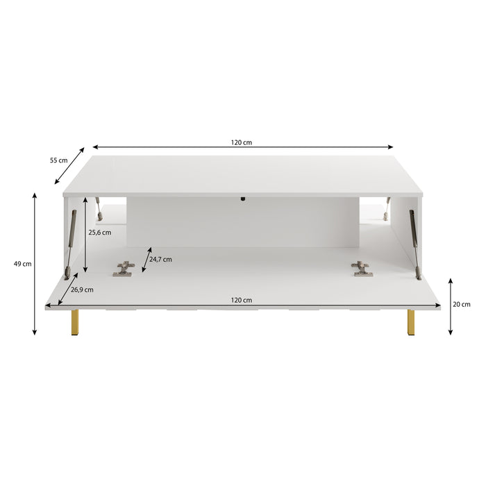 Meubella Salontafel Gallatin - Mat zwart - 120 cm