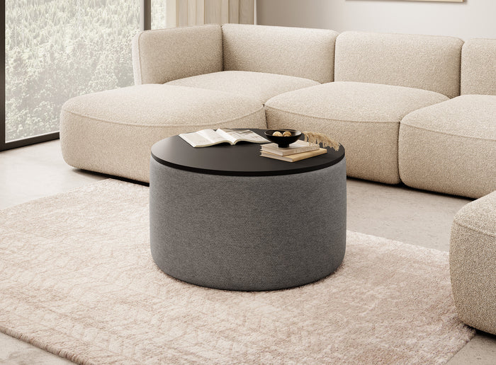 Meubella Salontafel Marcio - Grijs stof - 75 cm