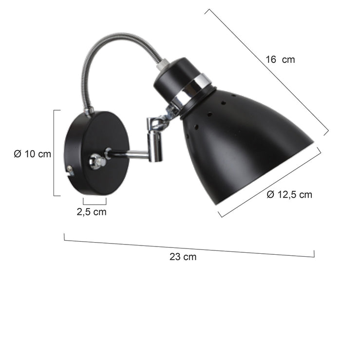 Steinhauer wandlamp zwart
