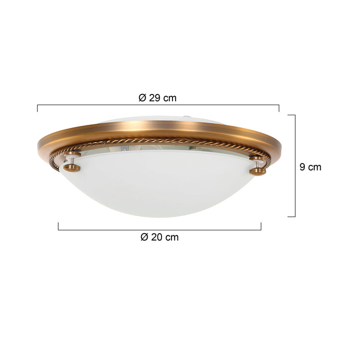 Steinhauer - plafonniere - Ceiling and wall - brons - glas metaal - Ø 29cm - E27 - 2785BR