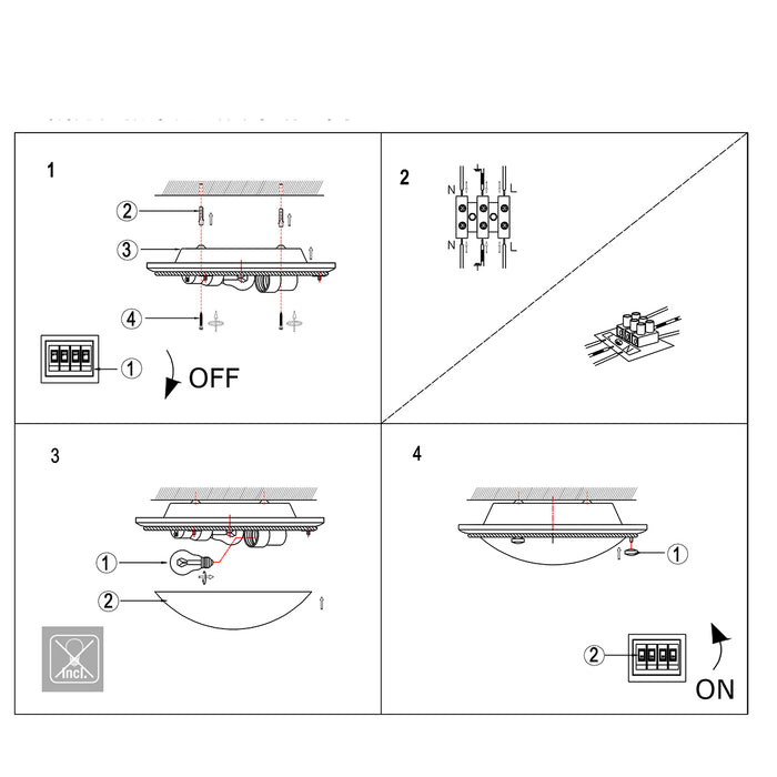 Steinhauer - plafonniere - Ceiling and wall - brons - glas metaal - Ø 29cm - E27 - 2785BR