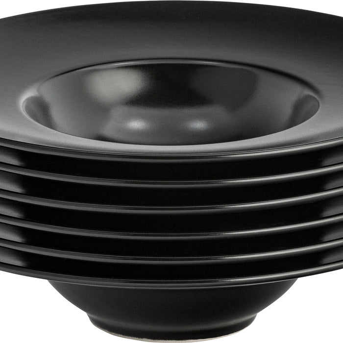 Lite-Body Hermes Pastabord - Set van 6 stuks - 28 cm - Zwart mat