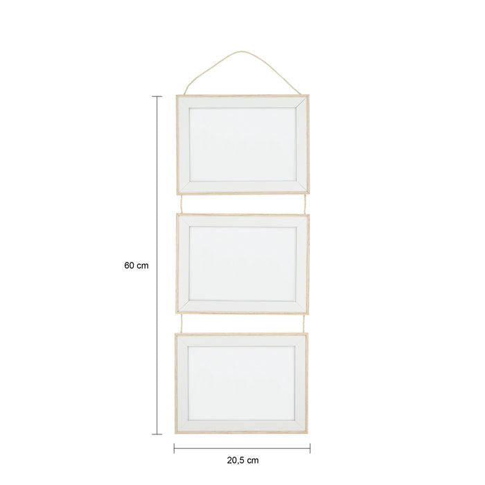 QUVIO Fotolijst wandmontage voor drie foto's - groot - Hout
