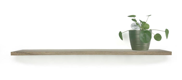 WoodBrothers Eikenhouten zwevende wandplank recht 170x30x2,5cm