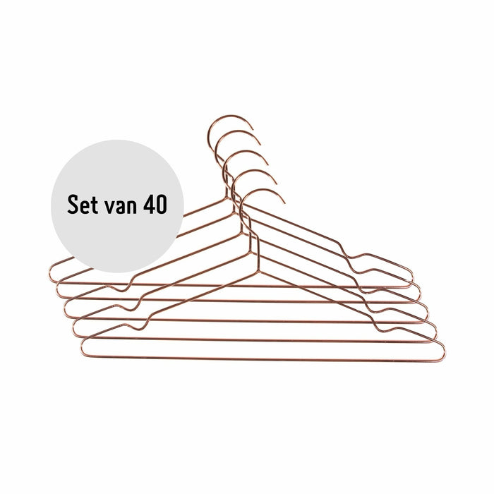 QUVIO Kledinghanger set van 40 - Metaal - Koperkleur