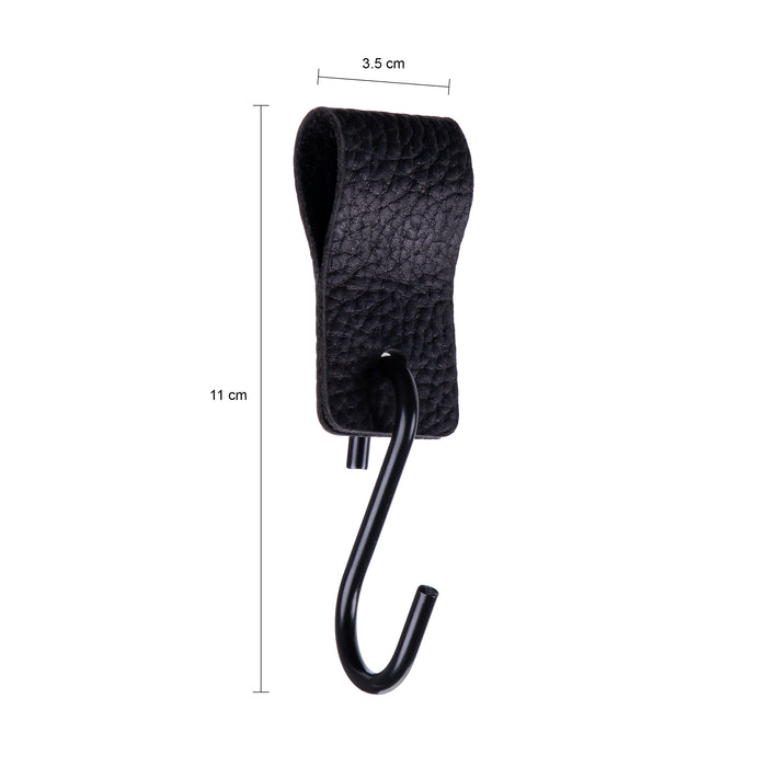 QUVIO S haak met leren bandje - Zwart