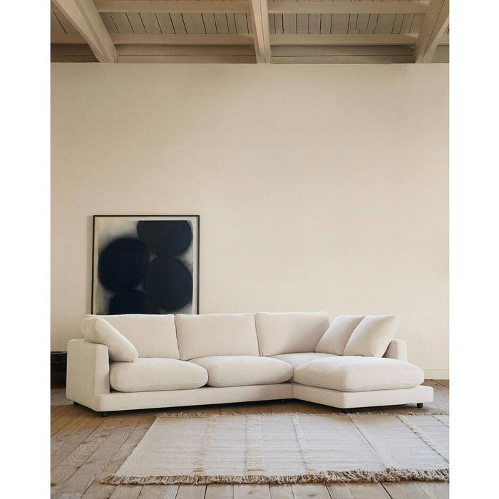 Kave Home - Gala 4-zitsbank met chaise longue links in beige 300 cm