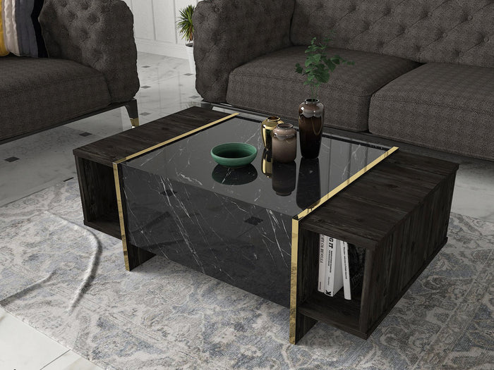Giga Meubel - Salontafel Zwart|Goud - 103,8x60x37,3cm - Veyron