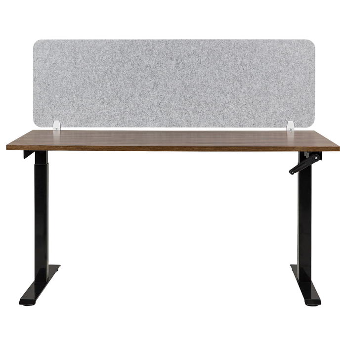 Beliani - SPLIT - Bureauscherm - Lichtgrijs - 50 x 160 cm - Polyester