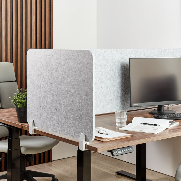 Beliani - SPLIT - Bureauscherm - Lichtgrijs - 72 x 50 cm - Polyester