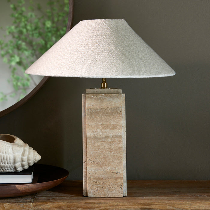 Riviera Maison Lampenkap wit, Teddy stof - Cone Bouclé (ØxH) 54x18