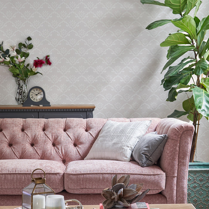 Laura Ashley Coralie Behang - Bloemen - 10mx52cm - Grijs