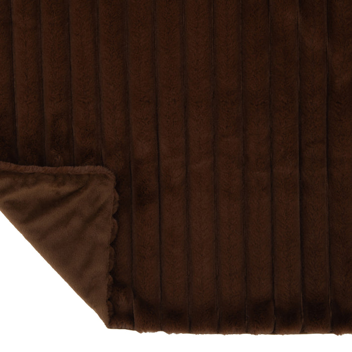J-Line plaid Corduroy - polyester - chocolade - 180 x 130 cm