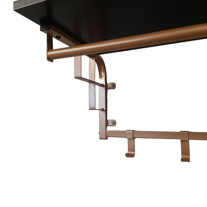 FURNILUX - Kapstok 110 x 30 x 27 cm - 8 Haken - GOUD -Zwart