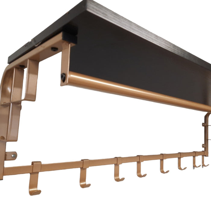 FURNILUX - Kapstok 110 x 30 x 27 cm - 8 Haken - GOUD -Zwart
