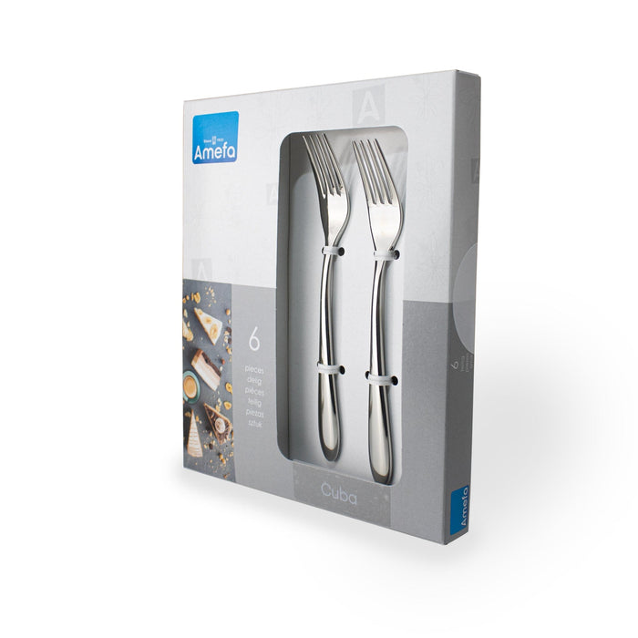 Amefa Cuba 6 Cake gebaksvorkjes