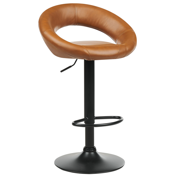 Beliani - PEORIA II - Barkruk set van 2 - Goudbruin - Kunstleer