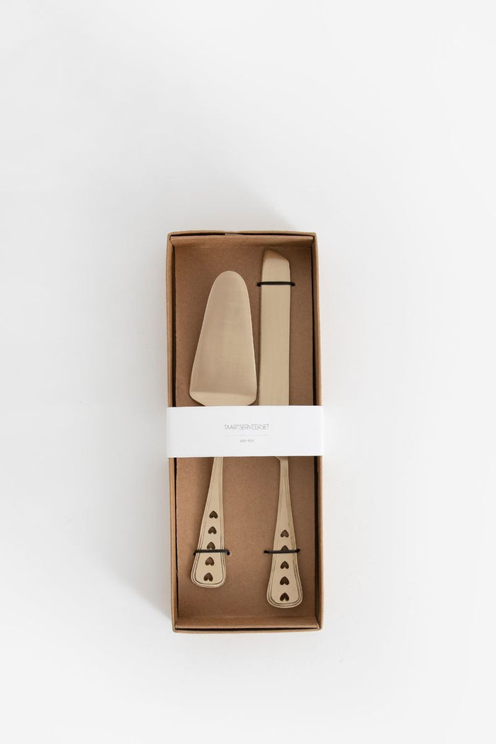 Sissy-Boy Gouden taartschep met hartjes