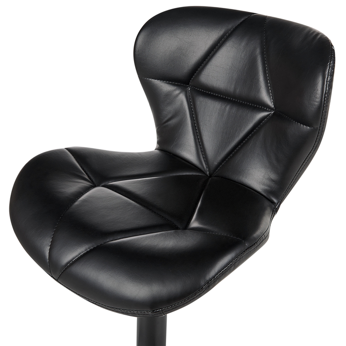 Beliani - VALETTA II - Barkruk set van 2 - Zwart - Kunstleer