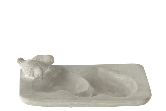 J-Line decoratie Kers - polyresin - blinkend rood - small