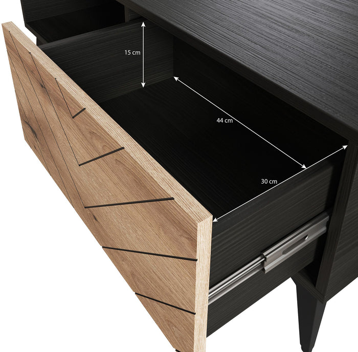 Meubella Salontafel Dolores - Eiken - Zwart - 104 cm