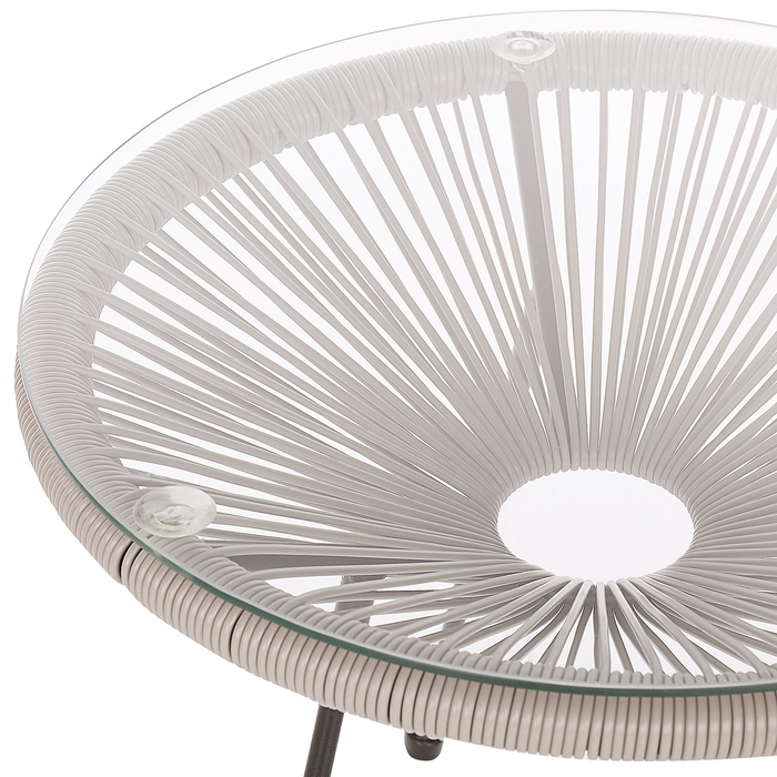 Beliani - ACAPULCO II - Bistroset voor 2 - Licht Grijs - PE rotan