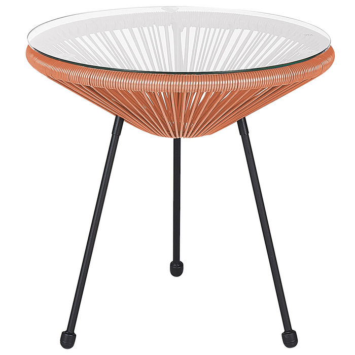 Beliani - ACAPULCO - Bistroset voor 2 - Oranje - PE rotan