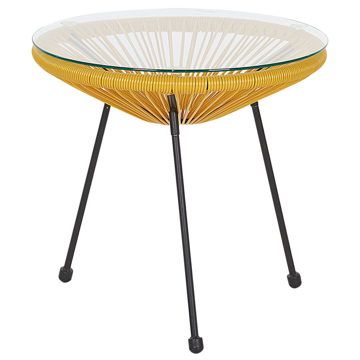 Beliani - ACAPULCO II - Bistroset voor 2 - Geel - PE rotan